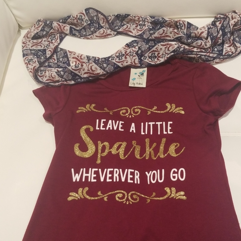 Girls Boho Top with attached scarf